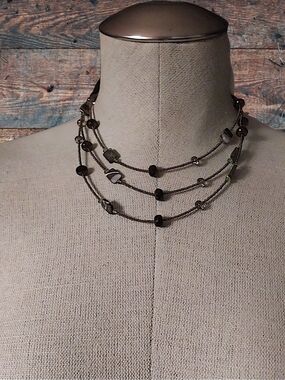 Multi-Strand Smoky Bead Necklace - Women's Jewelry